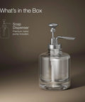 Artifacts Soap Dispenser Assembly In Polished Chrome For A Dope Bathroom Upgrade Premium Metal And Glass Build That Resists Tarnish And Corrosion Complements Other Artifacts Pieces