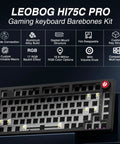 Top Shelf Wireless Mechanical Keyboard Kit With Rock Solid Gasket Mount Design, Reliable 75 Percent Layout, Premium Aluminum Alloy Frame, And Extremely Smooth Typing Acoustics For Fast Home Office Setups, showcases black aluminum chassis and hot-swappable keys.