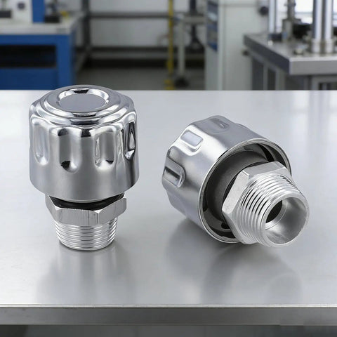 2-Pack NPT Threaded Breather Cap Reducer With 40 Micron Oil Filter For Gear Tanks, silver steel caps for managing tank airflow.