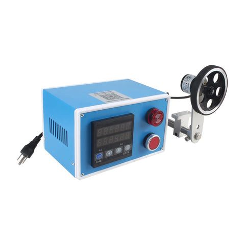 Go-To Pro Grade Digital Length Meter Counter With Single Wheel Encoder For Edge Banding Machines showing control panel and wheel