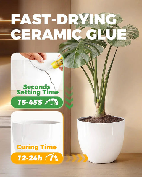 Heavy Duty No-Drip Ceramic Glue Gel for Quick Fixes on Porcelain, showcasing fast-drying feature for quick repairs and strong bonds