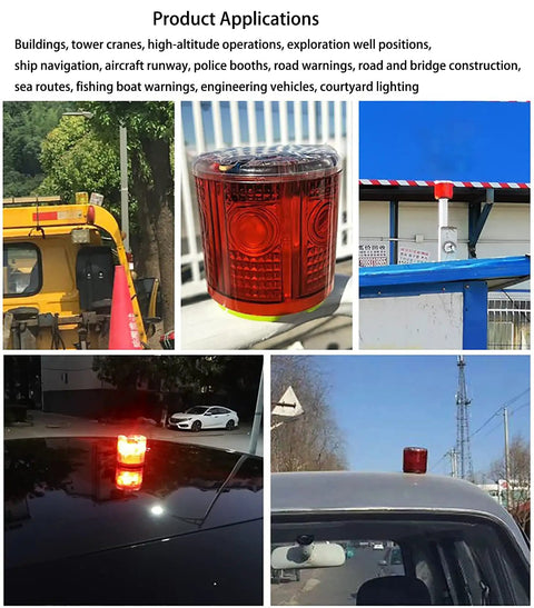 Top Notch Solar Strobe Warning Light Built Tough With Heavy Duty Magnetic Base High Bright Led Flashing 360 Degree Auto On At Night Ip65 Waterproof Road Ready Construction And Traffic Beacon Green