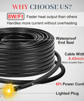Gutter Heating Cable For Roof Snow Melting With Self Regulating Technology And Lighted Plug 100 Feet Of Heating Cable 120 Volt