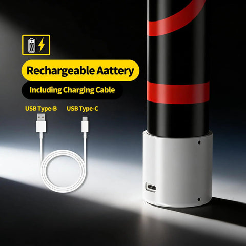 Charging port of Flexible 30 Inch LED Light Stick Rechargeable Bendable Work Light With Three Modes For High Lumen Car Repairs Under Hood And Garage Inspections In Tight Spaces.