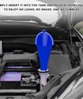 Long Neck Oil Funnel For Cars, Motorcycles, Boats And ATVs, Plastic Spill Saver Funnel With Extendable Spout, installed in car engine