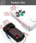 Universal Ceiling Fan Remote Control Kit With 3 Speed Fan And Light Dimmer Receiver FAN28R Replacement shown with dimensions