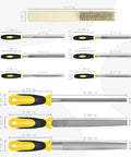 Pro Grade Steel File Set With Half Round And Round Files Plus Six Needle Files, Storage Bag And Steel Brush For Woodworking