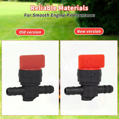 Comparison of old and new versions of In Line Fuel Shut Off Valve For Small Engines One Quarter Inch Fuel Cut Off Valve
