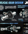 Helical gear design with chrome steel showing components for Off Road 1 To 10 Scale RC Car Reaches 68 Km Per Hour Fast Brushless Electric RTR Monster Truck