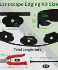 Easy No Dig Landscape Edging Border Kit With Scissors And 20 Spikes Two Inch Tall Black Plastic Lawn Edging 20ft length