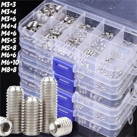 Two Box 400 Piece Stainless Steel Flat Point Hex Socket Set Screws Kit Dope Home Mounting Hardware Fasteners