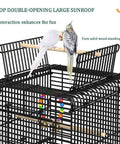 Spacious Multizone Bird Cage Featuring Open Interactive Skylight For Pigeons And Cockatiels Built Tough Metal Aviary