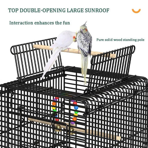 Spacious Multizone Bird Cage Featuring Open Interactive Skylight For Pigeons And Cockatiels Built Tough Metal Aviary