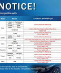 Compatibility chart for front wheel hub bearing assembly for various GM models, including Buick, Cadillac, Chevy, Oldsmobile, Pontiac, Saturn.
