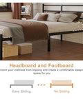 Heavy Hitter Twin XL Bed Frame With Sleek Round Headboard And Footboard Built Like Iron For Unshakable Stability showing headboard and footboard.