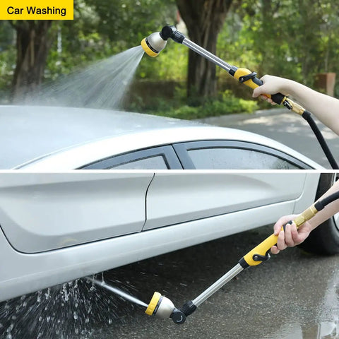 16 Inch Garden Watering Wand With 180 Degree Rotating Head And Thumb Control Shut Off Valve in use for car washing