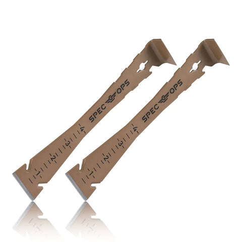 Pro Grade 9.5 Inch Trim Bar And Pry Bar Set With High Carbon Steel Built In Ruler Beveled Edges Nail Puller And Siding Nail Puller 2 Pack