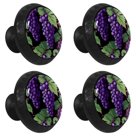 4 Piece Cabinet Knobs And Drawer Pulls For Kids with grape design on round furniture handles with screws