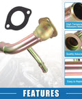 Built Tough Direct Swap Engine Coolant Thermostat Housing And Water Pump Outlet Tube For Ford Ranger 2.3L 1992 To 1994 Oe F2tz8592aa bronze tube with gasket.