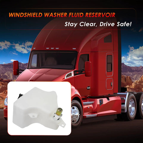 Heavy Duty Windshield Washer Fluid Reservoir Tank With Pump Replacement Fits 2000 to 2019 Kenworth T680 T880 Peterbilt Trucks