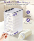 Breastmilk Storage Organizer Freezer Tower With Quick Freeze Tray And Fifo System For New Moms, clear storage for efficient access.
