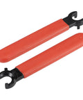 Two-piece ER16M Collet Chuck Wrench Spanner with Red Non Slip Handle, High Carbon Steel, Heat Treated, Black Oxide Finish, Easy Grip