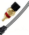 Rock Solid Replacement Engine Coolant Temperature Sensor With Connector 39220-38030 close-up showing gold and red metallic design.