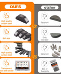 530pcs metric woodruff key assortment kit in a transparent box; orange ours vs gray others comparison infographic