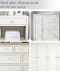 Crystal Cabinet Knobs Set For Dresser With Two Screws, Dope Diamond Glass Pull Handles, 30 Pack, on white dressers