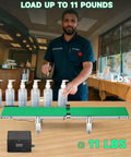 Person demonstrating 39 Inch Belt Conveyor With Sensor And Variable Speed, Desktop PVC Conveyor For Packaging Line in a workspace.