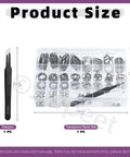 Shop Approved Stainless Steel External Circlip Assortment Kit with 21 sizes M4 to M28mm in a transparent box and tweezers.