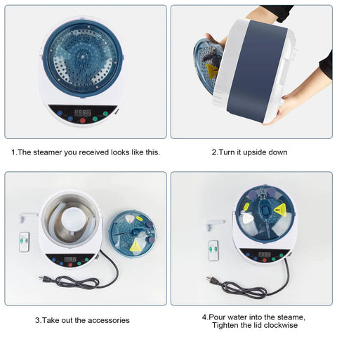 4L Portable Sauna Steamer With 1500W Heating, Fast Heat, Stainless Steel Pot, Home Spa Fumigation Steam Machine overview