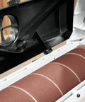 Pro Grade Ready To Wrap Sandpaper For JWDS 2550 Drum Sander 220 Grit Aluminum Oxide on drum, antistatic backing visible
