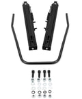 Universal Seat Sliders and Mounting Track Kit With Dual Locking Rails For Most Aftermarket Seats, screws and hardware displayed
