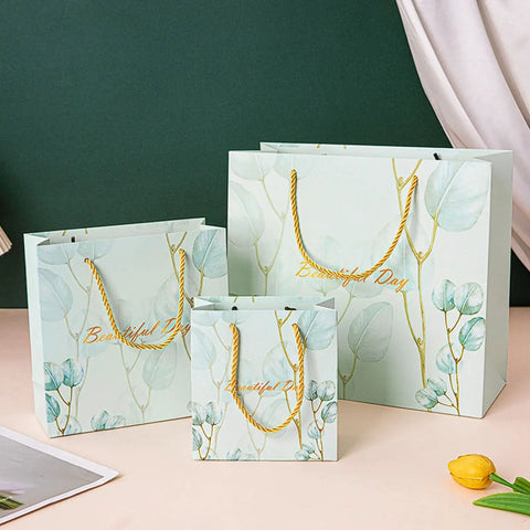 Blue Paper Bags Set 30 Pack Premium 3D Cut Tote Bags For Shopping Clothing Jewelry And Souvenirs Gift Wrapping Supplies display