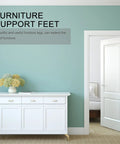 Heavy Duty Iron Furniture Feet For Beds And TV Cabinets Stable Golden Metal Legs With Oblique Cone Design fitted to white cabinet