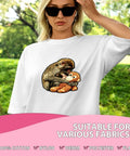 Monkey And Mother Animal Lover DTF Transfers Set 6 Pack on white t-shirt showcasing monkey design outdoors