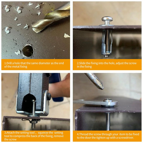 Step-by-step installation of Aluminium Hollow Door Anchor Set 10 Pieces For 0 To 5mm Hollow Doors Extra Short Wall Anchors.