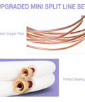 Image of 13 Ft Mini Split Line Set 1/4 And 3/8 Inch AC Copper Tubing showcasing thick copper pipes and perfect sealing.