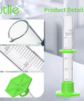 Pro Grade Glass Graduated Cylinder Set With 10ml 25ml 50ml And 100ml Sizes Plus Cylinder Brush, 3.3 Borosilicate Glass With Hex Base