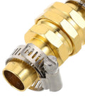 Easy Assemble Garden Hose Repair Connector Kit With Clamps for 3/4 Inch And 5/8 Inch Hose Ends Perfect For Backyard Irrigation Fixing Leaks And Saving Time On Yard Maintenance Tasks. brass hose connector with clamp