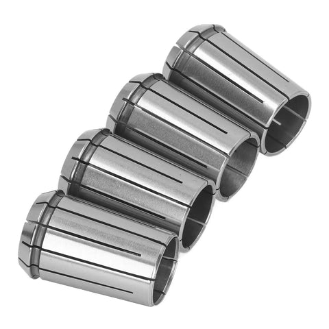 4 Piece Spring Steel Collet Set For CNC Milling Lathe Drilling And Engraving With OZ25 Collets 16 18 20 25 Mm And Wrench Tough Grip Tooling For Precise Clamping And Less Vibration For Smooth Cuts, stack of steel collets