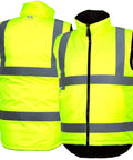 Class 2 Hi Vis Winter Work Vest Xl with reflective stripes, back and front view, designed for maximum warmth and visibility.