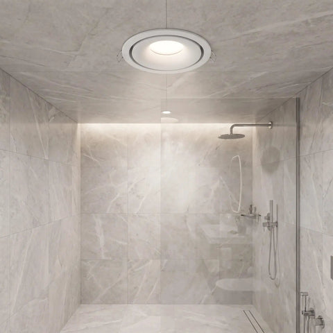 OUNONA Recessed Lighting Trims: Spotlight Downlight Holder, MR16/GU10 Retrofit Eyeball Light Fixture in bathroom ceiling