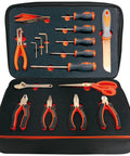 Non-Sparking 17-Piece Tool Set For Pro Grade Electrician Work With Beryllium Copper Construction in black carrying case