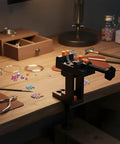 Compact Mini Bench Vise Perfect For Jewelry Making And Model Building, Durable PP Plastic Desktop Clamp holds parts steady for crafting.