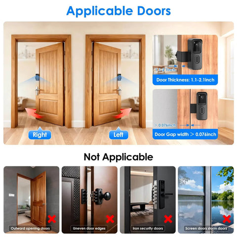 Image showing Anti Theft Doorbell Mount for All New 2nd Gen Video Doorbell No Drilling Rent Friendly Mount comparison on doors