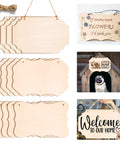 Pack Of 12 Unfinished Rectangular Wood Plaques Measuring 8.8 By 5.7 Inches With Free Burlap Twine For Diy Craft Painting Or Wood Burning. Unfinished wooden plaques displayed with twine, showing blank surfaces for crafting.