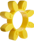 Curved Jaw Coupling Spider CJ 38 Urethane 92 Shore A Yellow Rugged Heavy Duty Shock Absorbing Vibration Dampening 1680 In Lbs Nominal Torque 7100 RPM Max For Flexible Coupling Assemblies, yellow urethane spider