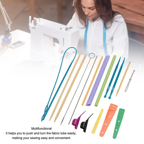 Fast Turn Fabric Kit With Assorted Tube Turners In Multiple Sizes For Easy Fabric Turning No Fuss Quick Sewing Setup Threading And Crafting Projects For Diy Home Projects And Alterations, assorted sizes shown